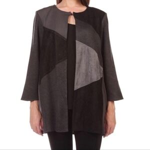 Ming Wang Black/Grey Patchwork Blazer & Cami